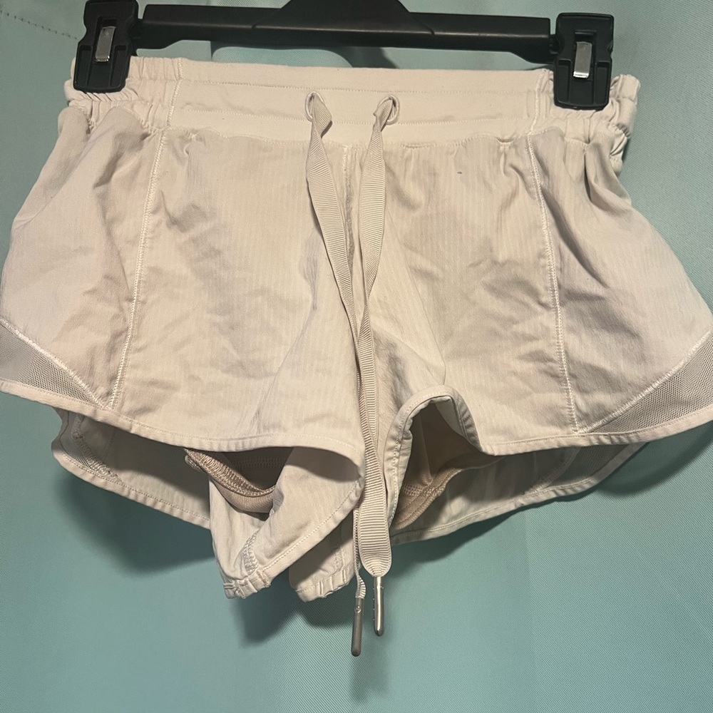 Women's White Drawstring Shorts